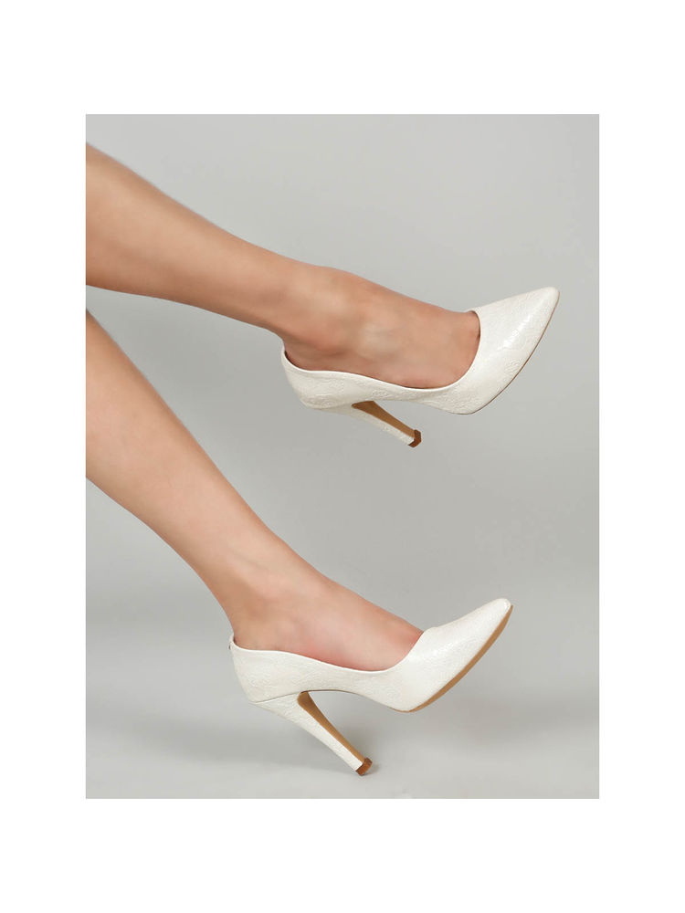 Flat n Heels Women White Pump Heels-picture-21