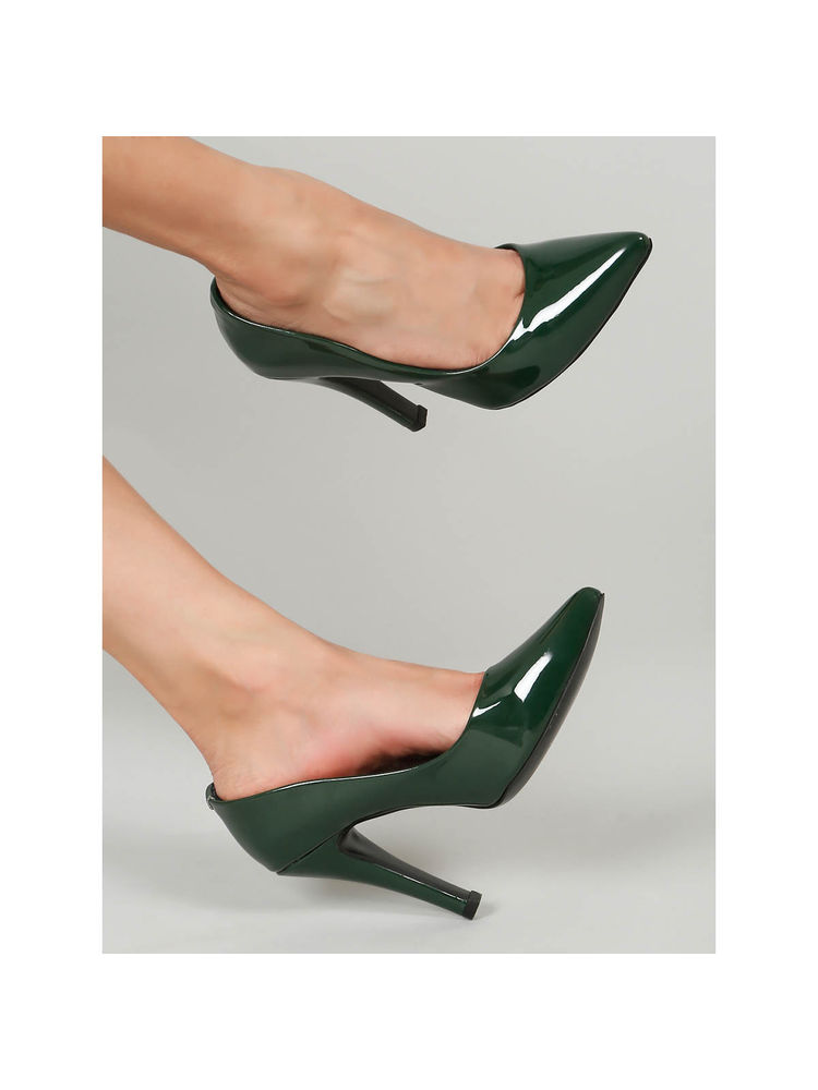 Flat n Heels Women Green Pump Heels-picture-33