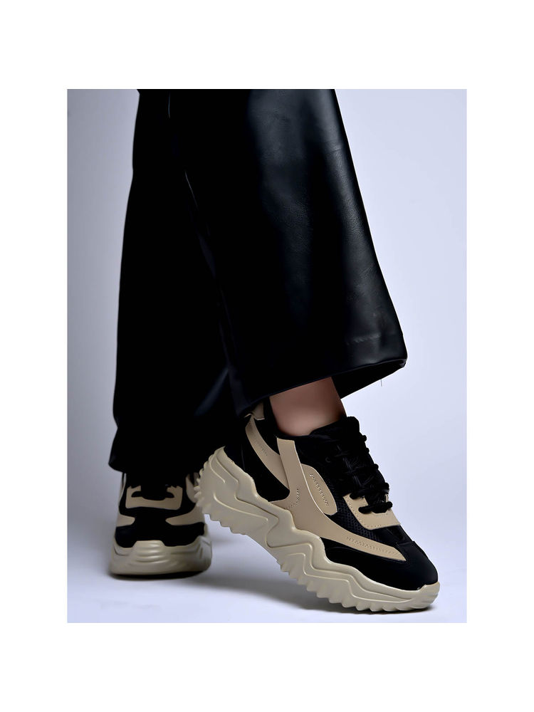 Shoetopia Smart Casual Comfortable Beige Sneakers for Women