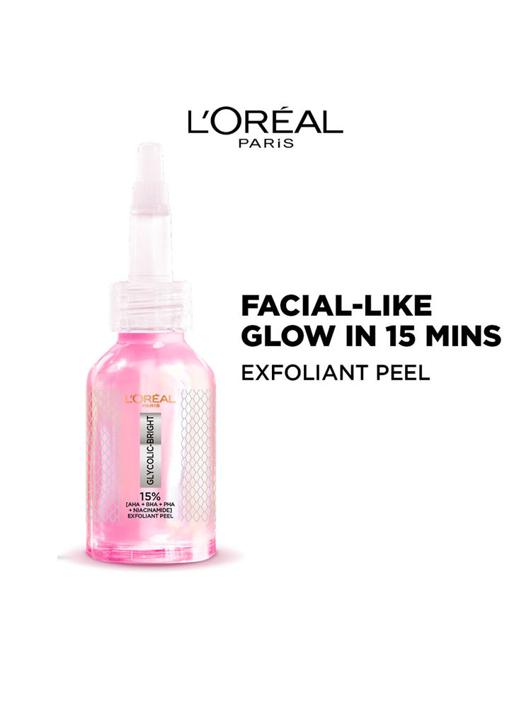 L'Oreal Paris Glycolic-Bright Anti Dark Spot Exfoliant Peel 15% Aha + Bha + Pha + Niacinamide