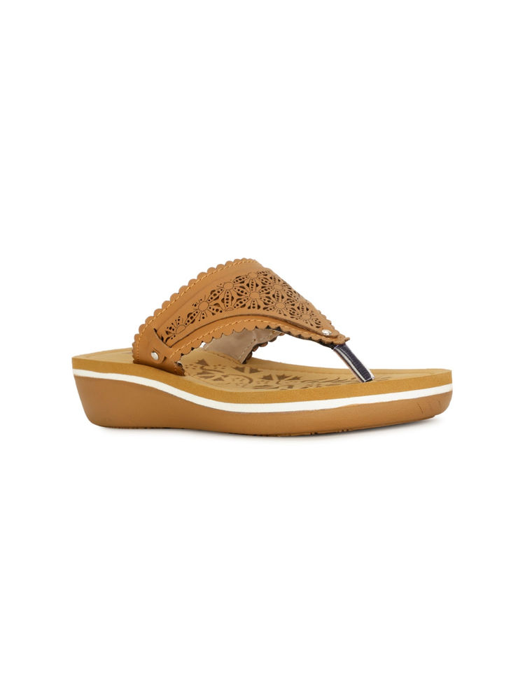 Bata Tan Women Slip-On Sandals-image-43