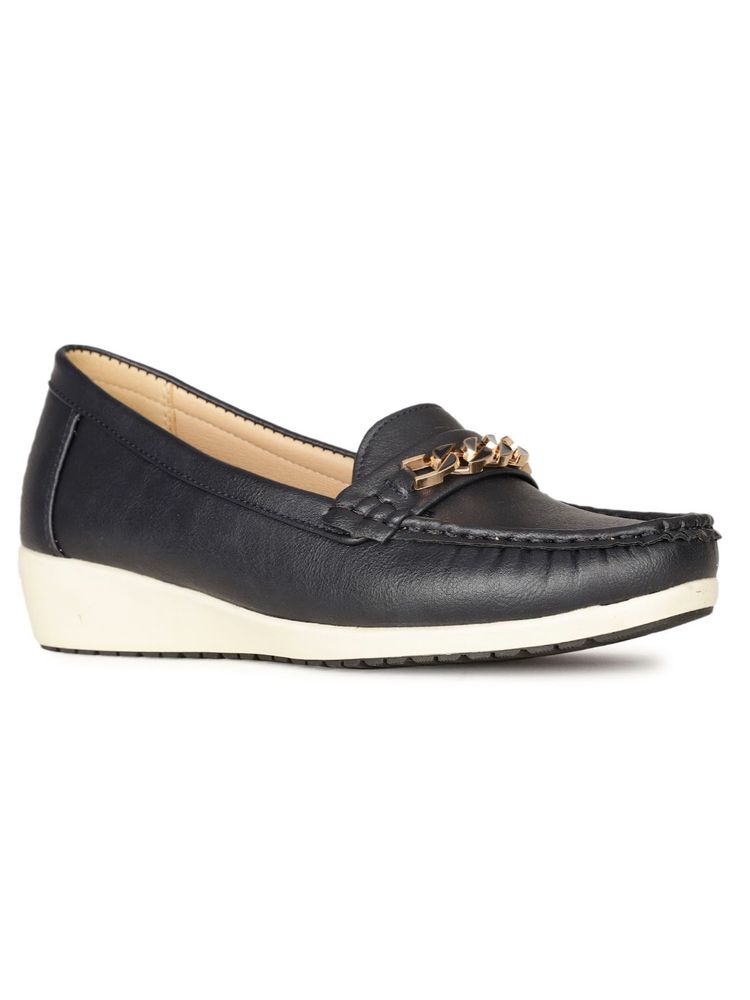 Bata Navy Blue Women Slip-On Loafers-picture-24