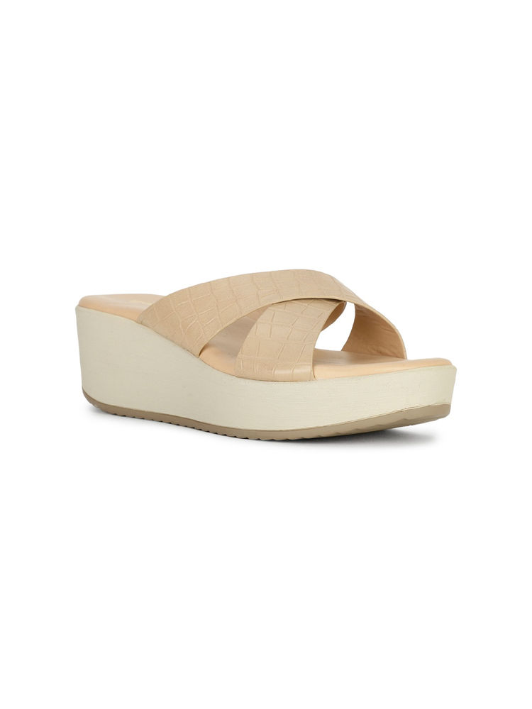 Bata Beige Women Slip-On Heels-picture-18