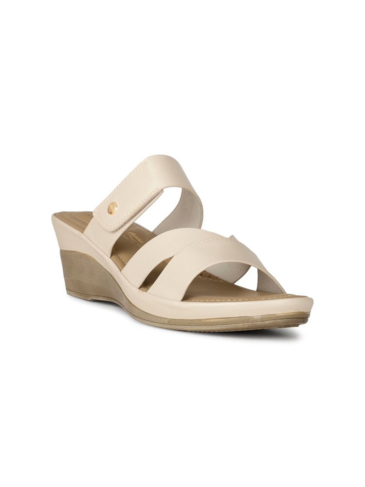 Bata Comfit Beige Women Velcro Heels-image-17