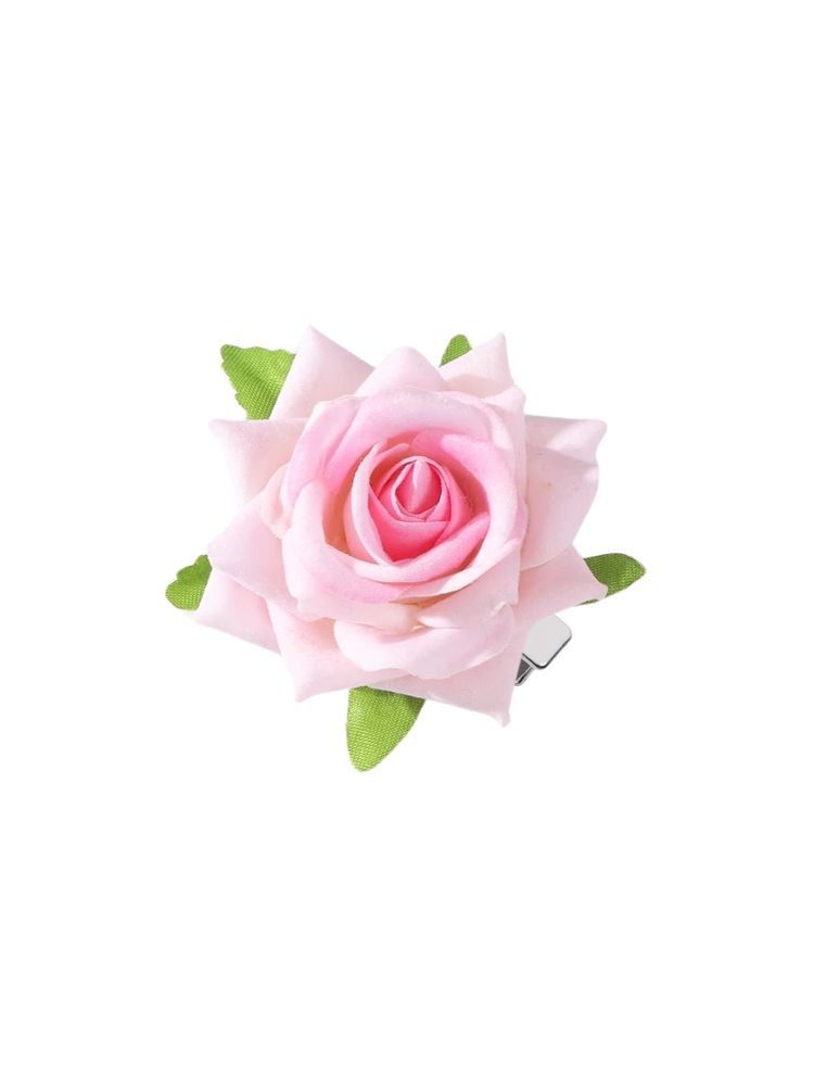 Matra Rose Hair Clip Artificial Flower Accessory Bridal Floral Brooch Pin For Bun Braid Juda - Pink-image-32