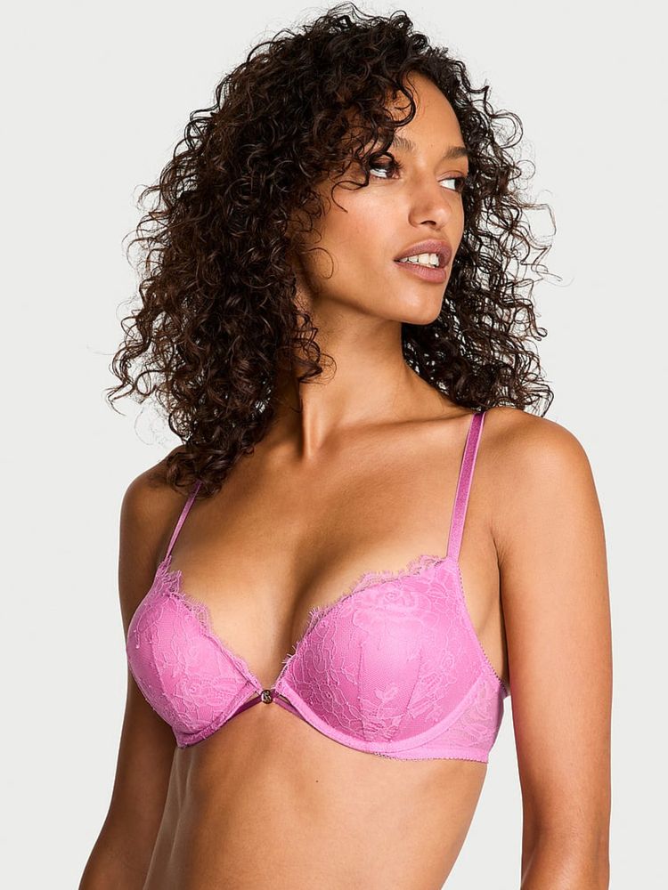 Victoria's Secret Very Sexy Bombshell Add-2-Cups Rose Lace Push-Up Bra Pink-image-48
