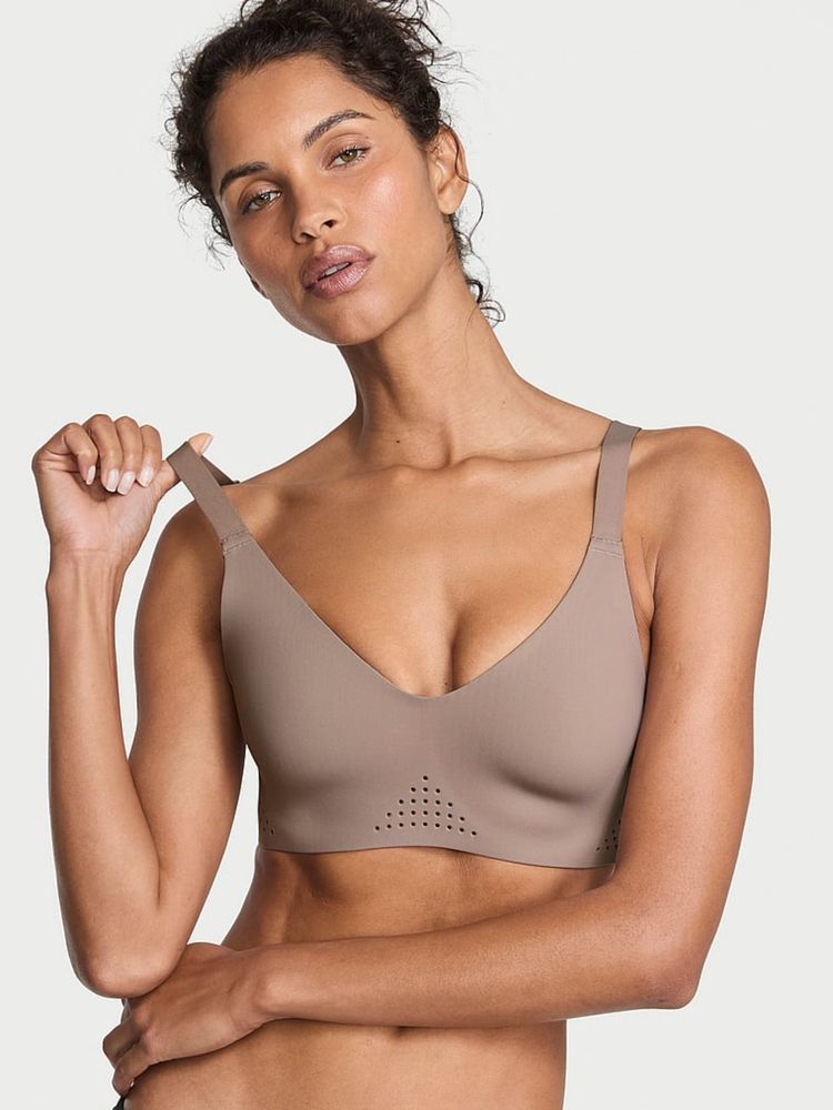 victoria's secret intimates Victoria's Secret Vsx Featherweight Medium V-Neck Sports Bra Beige-picture-19