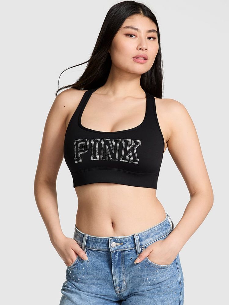 victoria's secret intimates Victoria's Secret Pink Relay Racerback Sports Bra Black-picture-24
