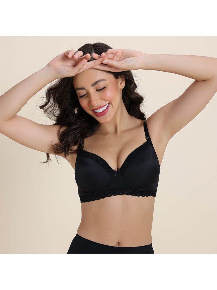 Zivame Padded Non Wired 3/4Th Coverage T-Shirt Bra - Anthracite-picture-33