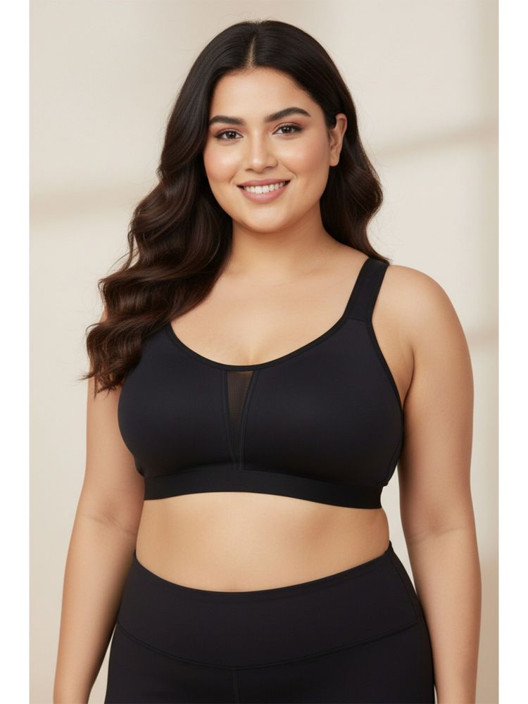 Zivame True Curve Single Layered Non Wired Full Coverage Minimiser Bra - Black-image-37