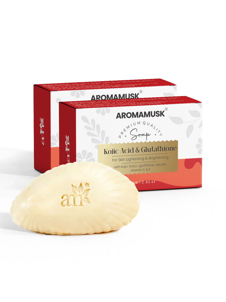 AromaMusk Kojic Acid 1% Soap With Glutathione Pack Of 2-picture-2