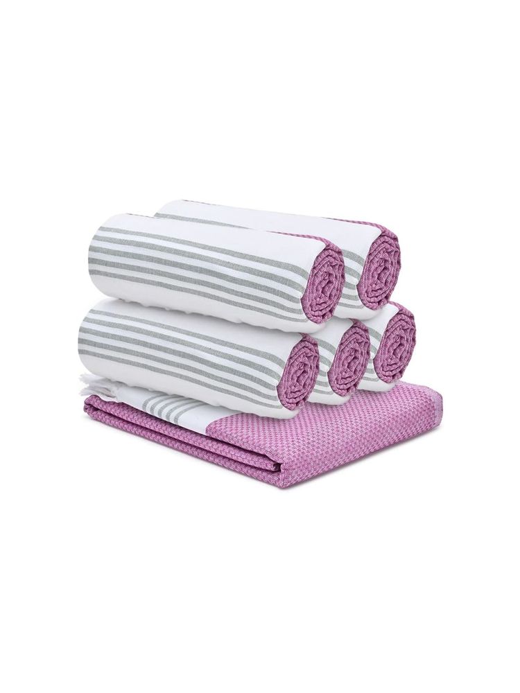 the better HOME 6 Dobby Turkish Bath Towels-Purple (M)-image-10