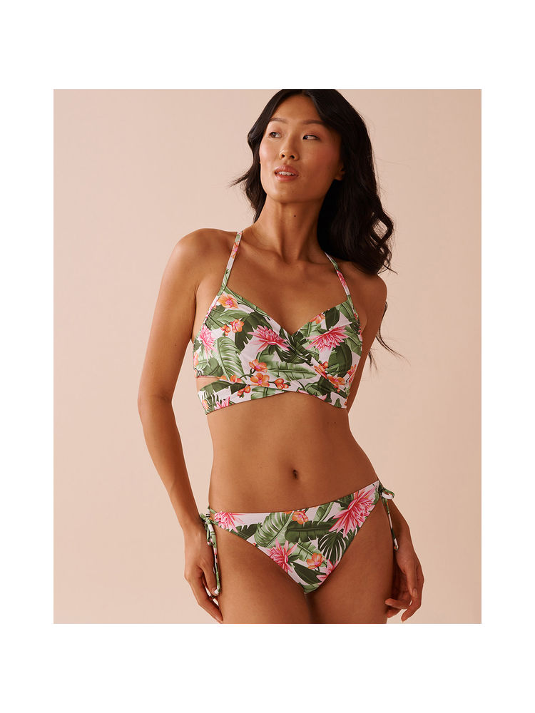 La Vie En Rose Water Lily Crossed Push-Up Bikini Top-image-4