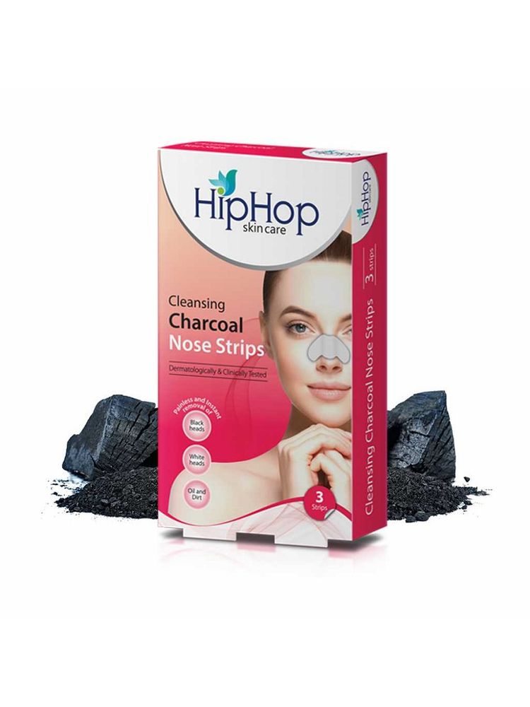 Hiphop Skin care Cleansing Charcoal Nose Strips for Women - Blackhead Remover & Pore Cleanser (3 Strips)