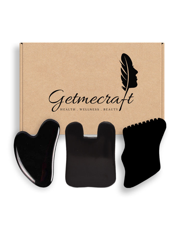 Getmecraft Black Obsidian, Rabbit Ear And Teeth Eadge Gua Sha Massage Tool Set-picture-26