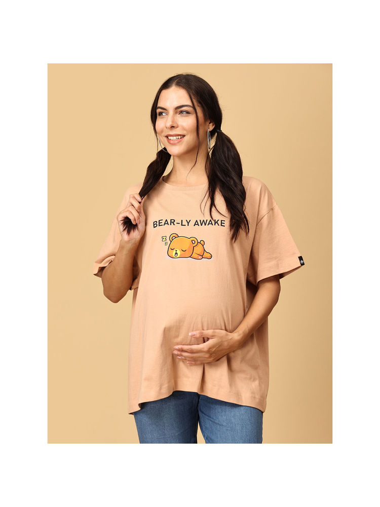 The Mom Store Barely Awake Oversized Mumma T-Shirt-image-21