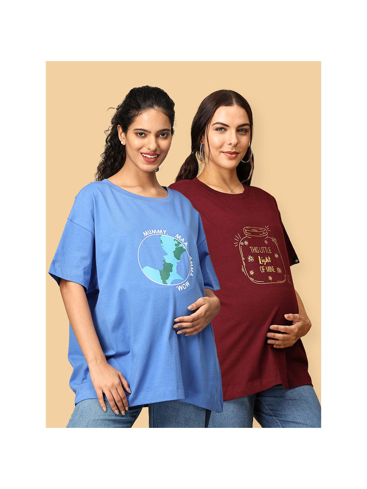 The Mom Store Oversized Mumma T-Shirt - Multi-Color (Pack of 2)-picture-10