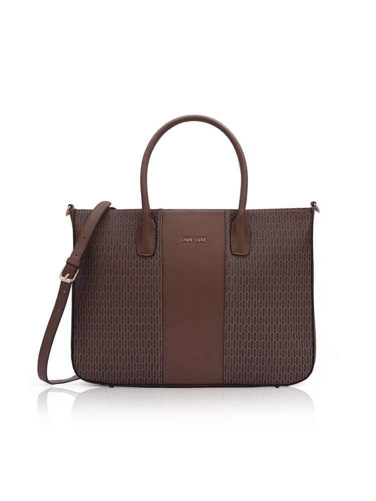 Lavie Luxe Women's Raily 15 Inch Laptop Handbag (Brown) (L)-image-26
