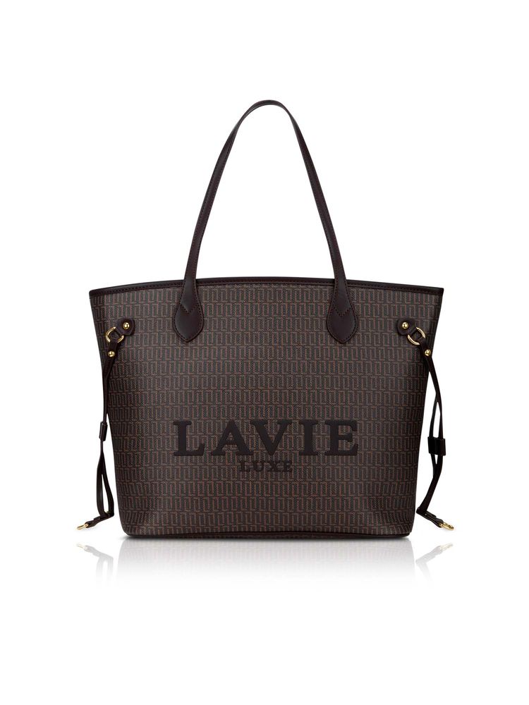 Lavie Luxe Brown Synthetic Leather Printed Handbag-image-45