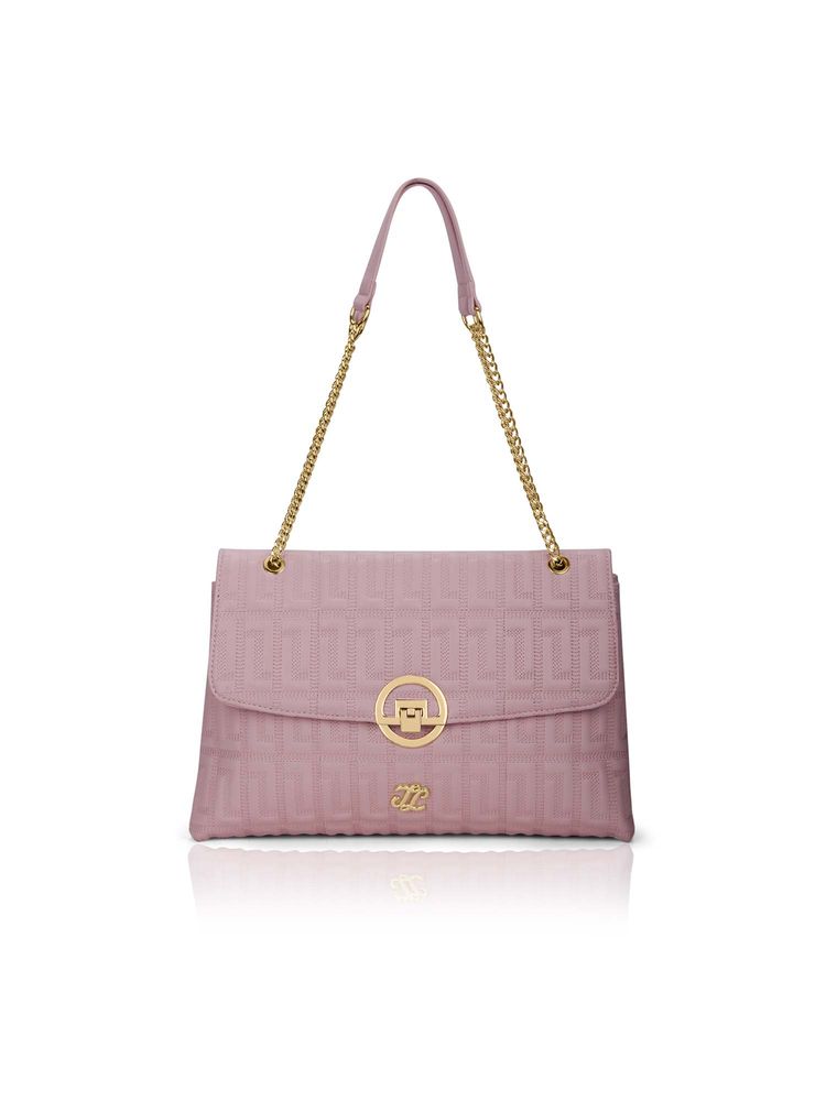 Lavie Signature Pink Synthetic Leather Textured Handbag-picture-20