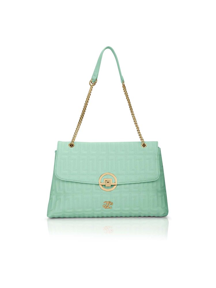 Lavie Signature Green Synthetic Leather Textured Handbag-image-5