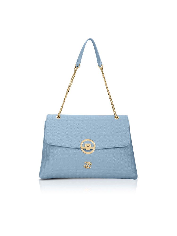 Lavie Signature Blue Synthetic Leather Textured Handbag-picture-14