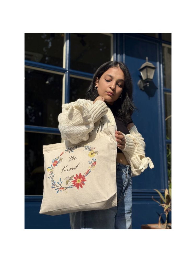 EcoRight Large Zipper Tote Bag - Be Kind-image-10