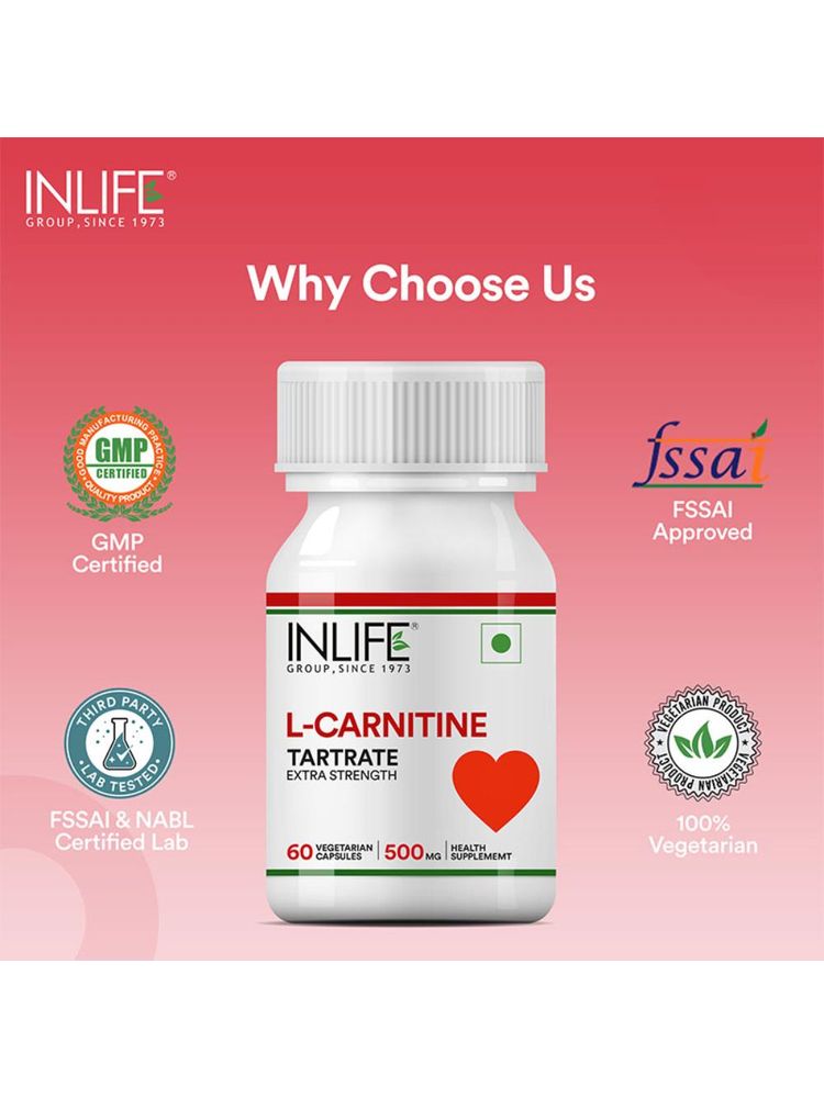 INLIFE L-Carnitine L-Tartrate 500mg (60 Veg. Capsules)-image-42