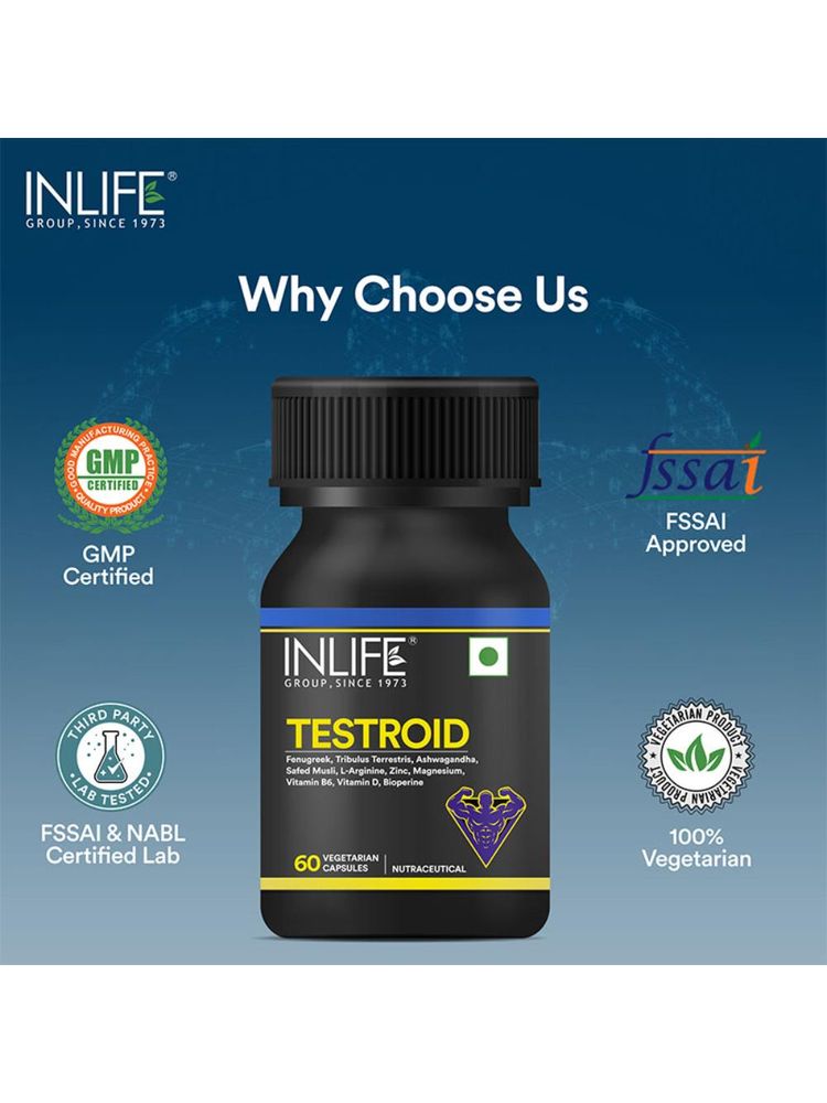 Inlife Testroid Supplement for Men - 60 Vegetarian Capsules-picture-25