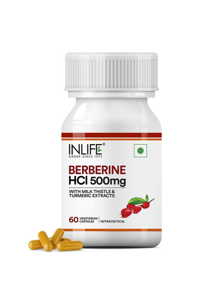 INLIFE Berberine HCL 500mg Supplements with Milk Thistle & Turmeric Extract Support-image-48