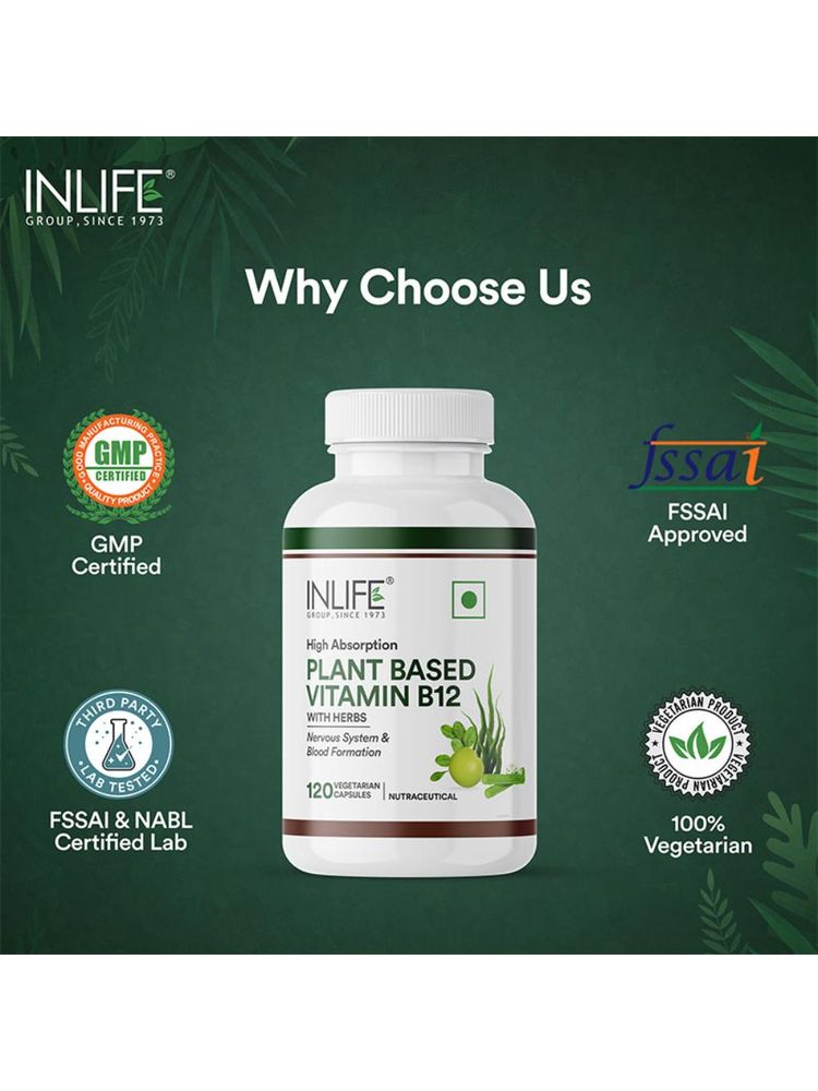Inlife Plant Based Vitamin B12 Supplements For Men & Women Supports Nerve Health & Brain Health-picture-20
