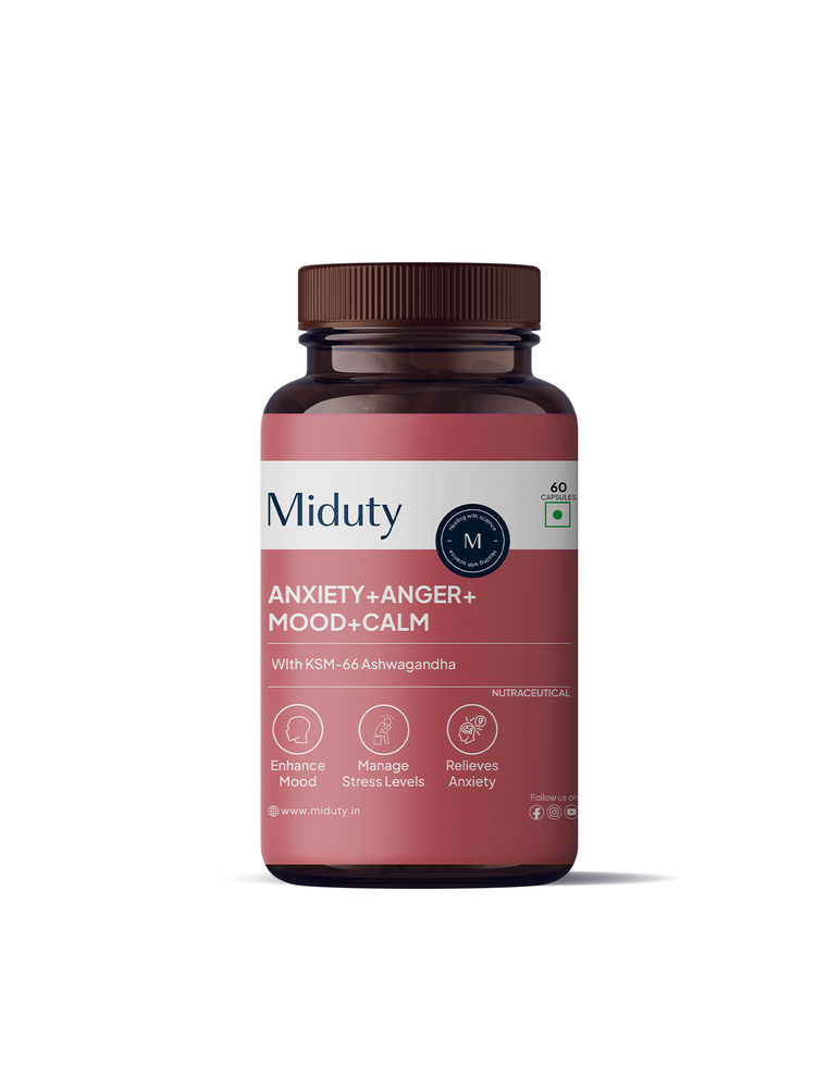 Miduty Anxiety Anger Mood Calm Supplement KSM 66 Ashwagandha, GABA Anti Depressant-picture-13