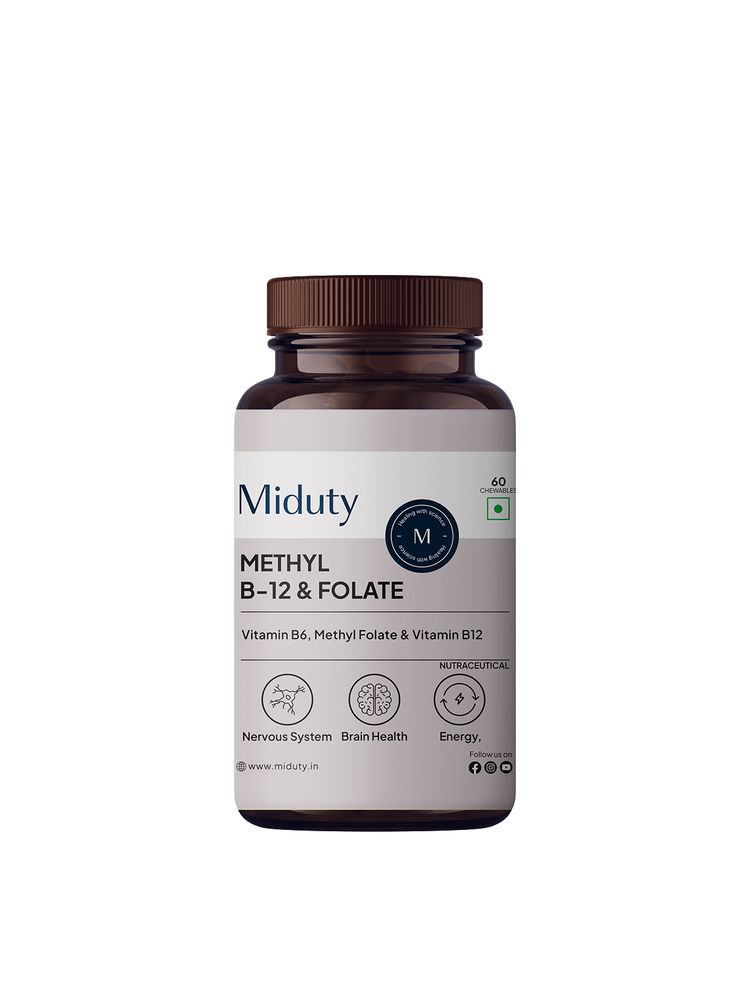 Miduty Vitamin B12 Methyl Folate Fast Absorption Methylcoblamin Vitamin B6