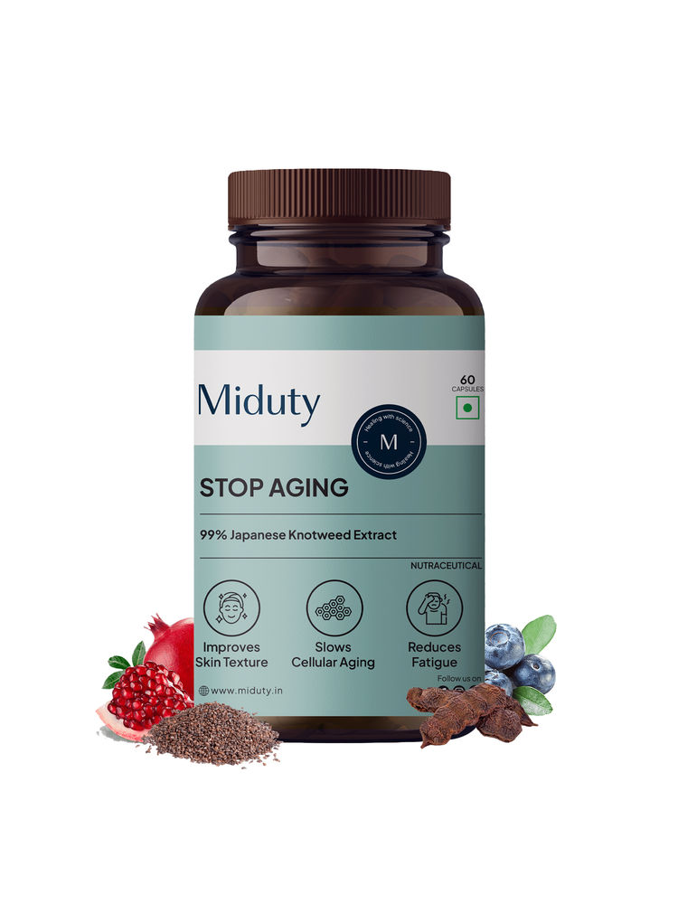 Miduty Stop Aging Trans Resveratrol 99% Supplement Green Tea Quercetin BP Anti Agings