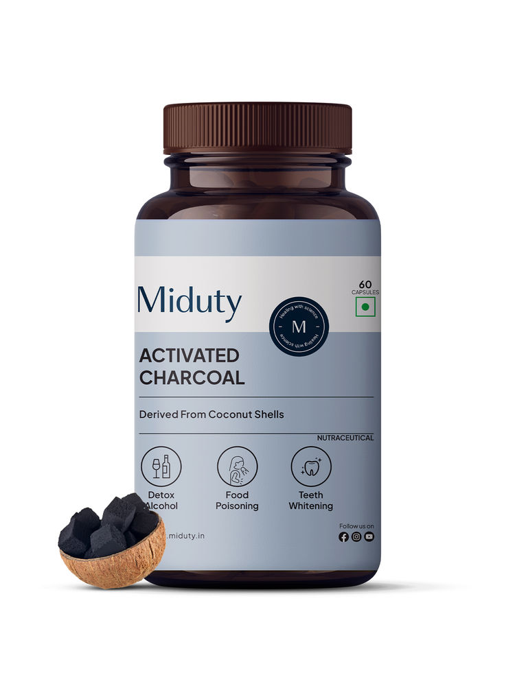 Miduty Activated Coconut Charcoal Edible Supplement Teeth Whitening, Detox, Microporous-image-29