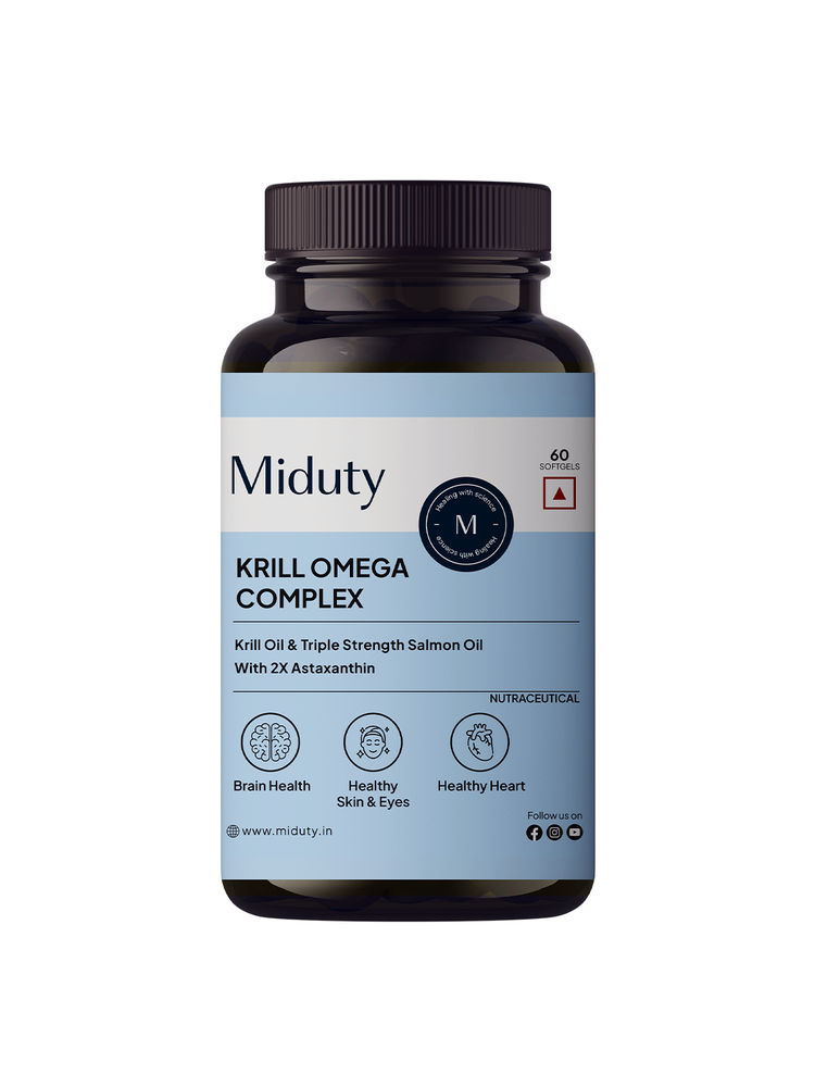 Miduty Krill Omega Complex Omega 3 EPA & DHA Heart & Brain Health Astaxanthin