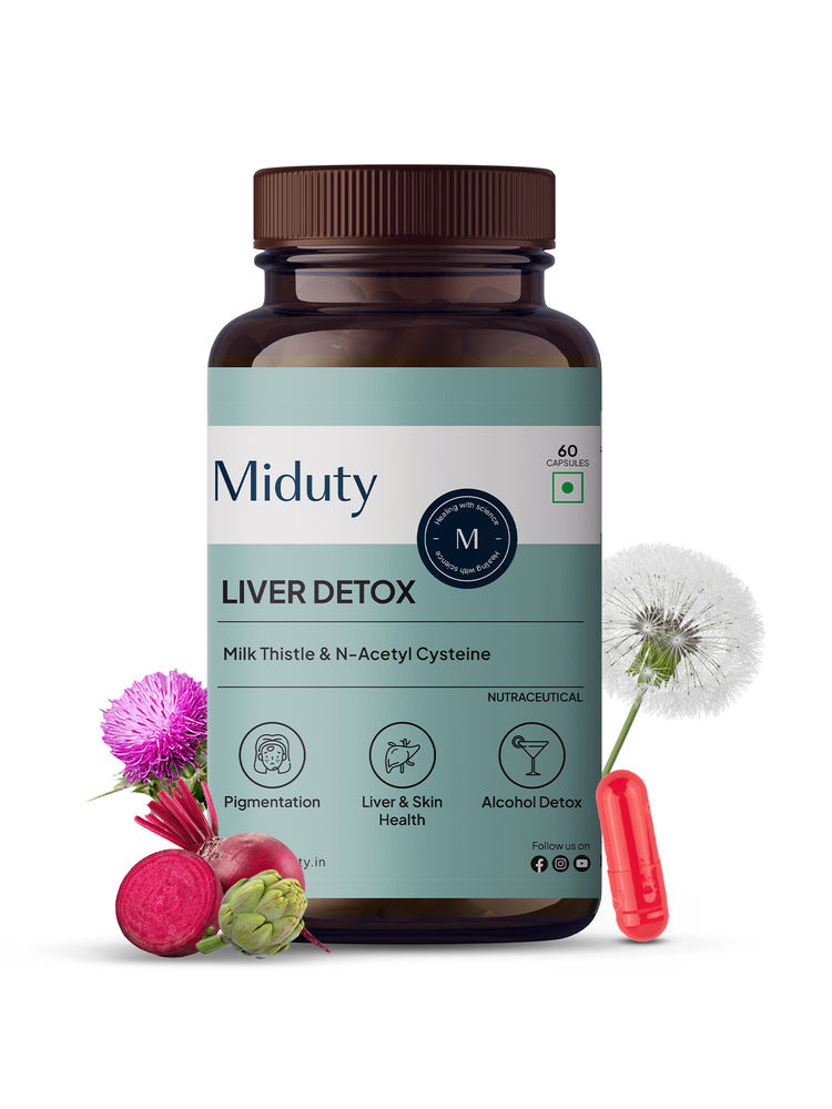 Miduty Liver Detox Milk Thistle With NAC 900mg For Fatty Liver Pigmentation Detox
