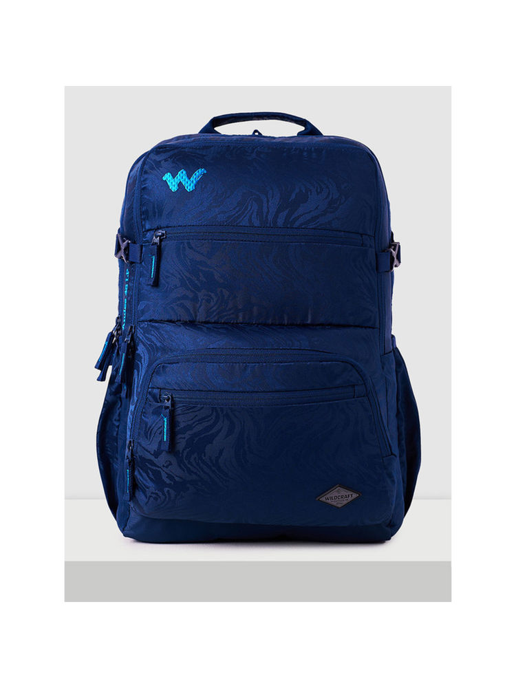Wildcraft Navy Blue Self Design Polyester Backpack-image-3