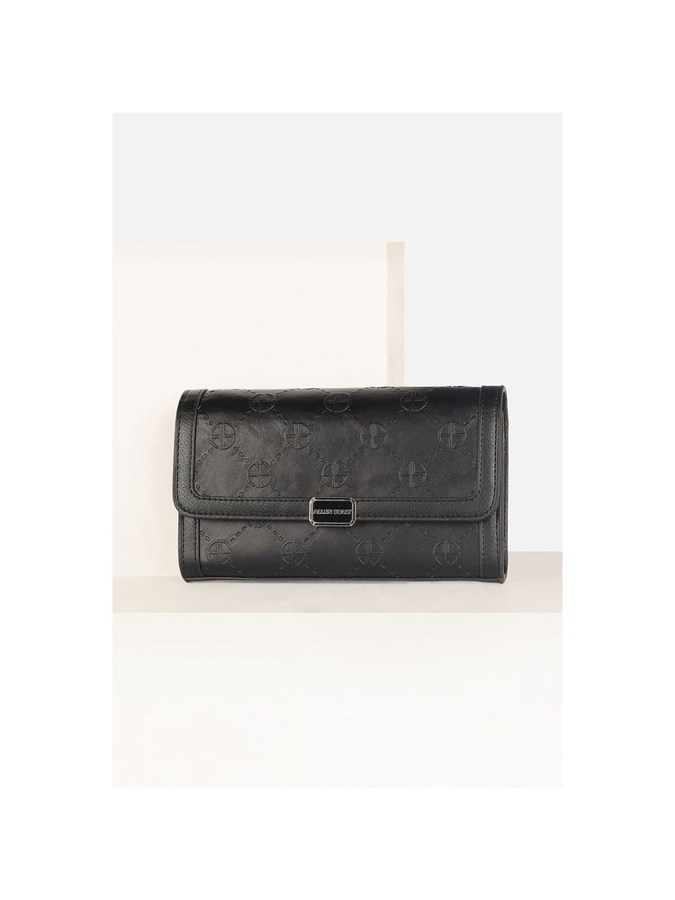 Allen Solly Black Textured Polyester Clutch-picture-15