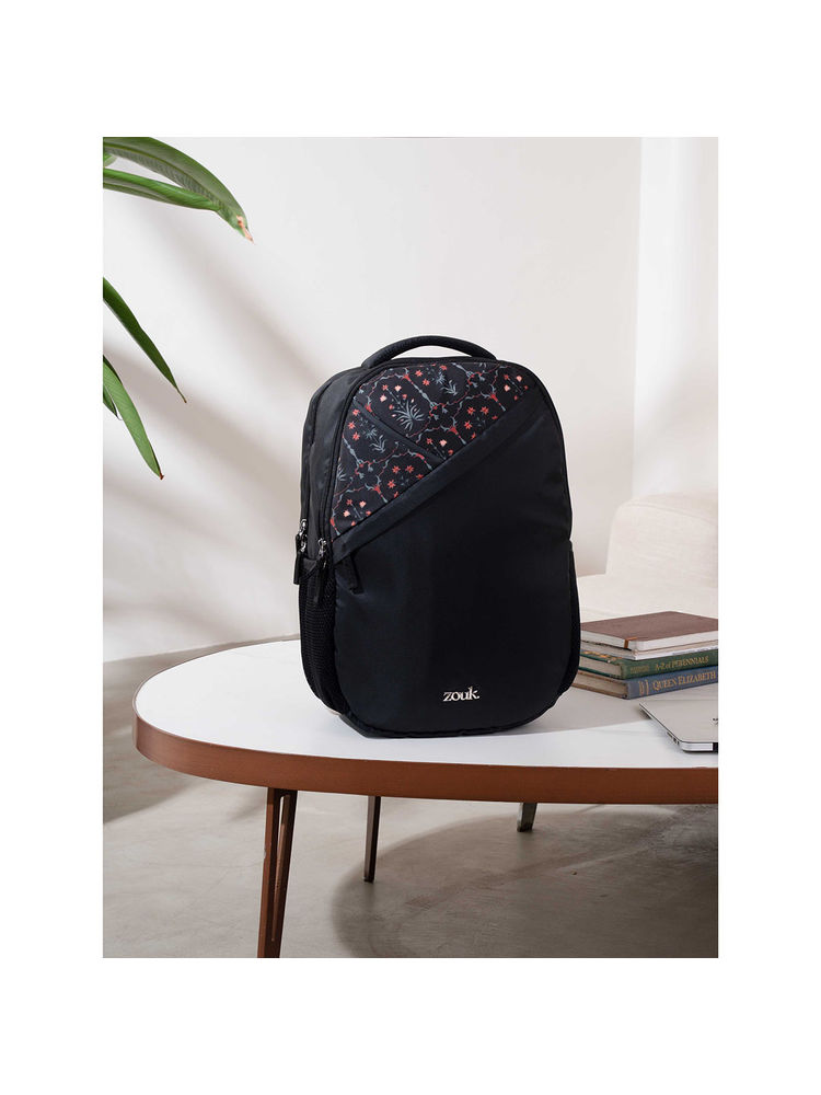 Zouk Black Printed Jute Backpack-picture-20