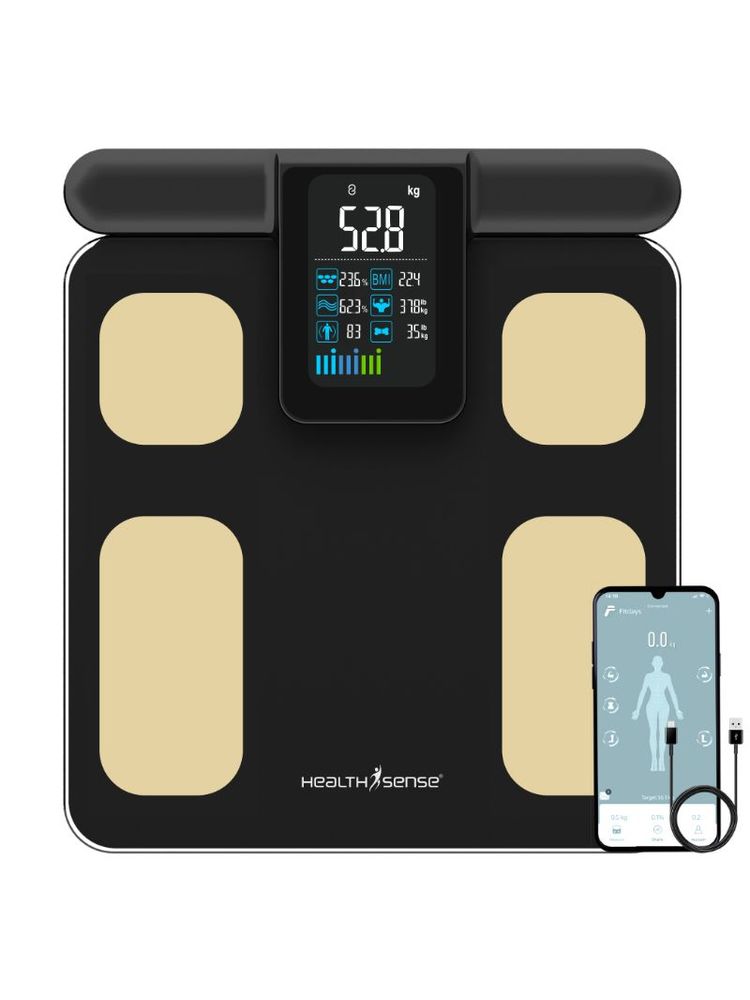 HealthSense Full Body Composition Monitoring 8 Electrode BMI Weight Machine BS 200