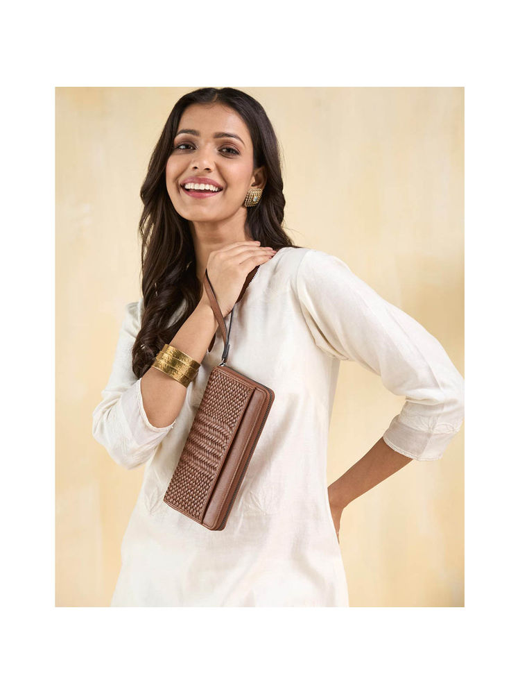 Fabindia Brown Leather Wallet-image-38
