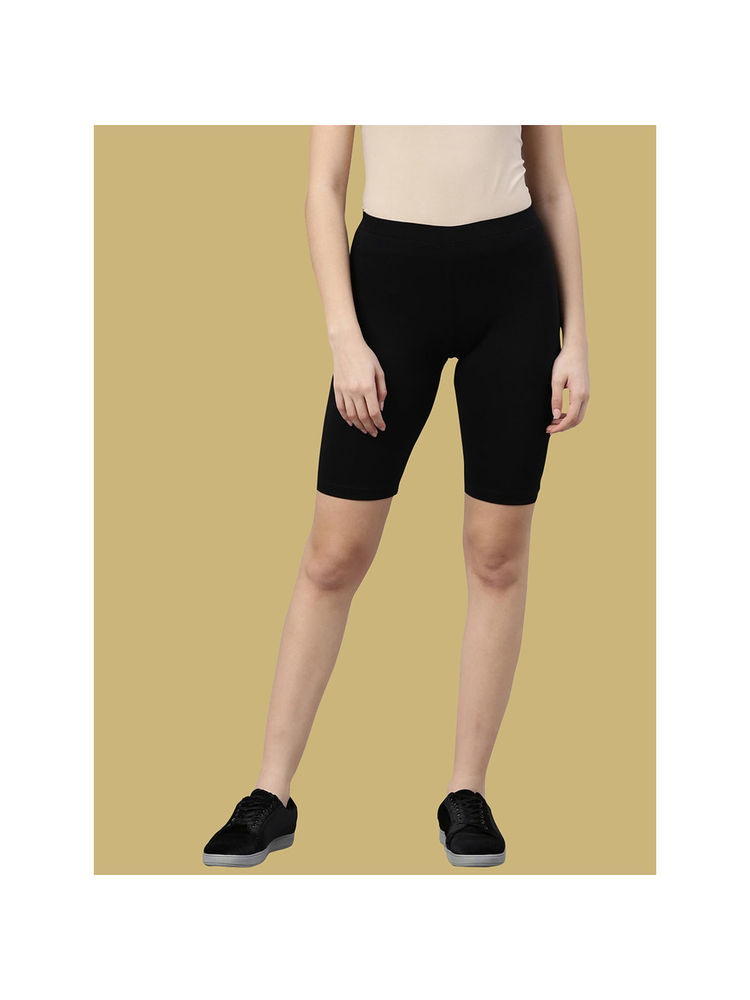 Kryptic Black Cotton Stretch Slim Fit Shorts-picture-10