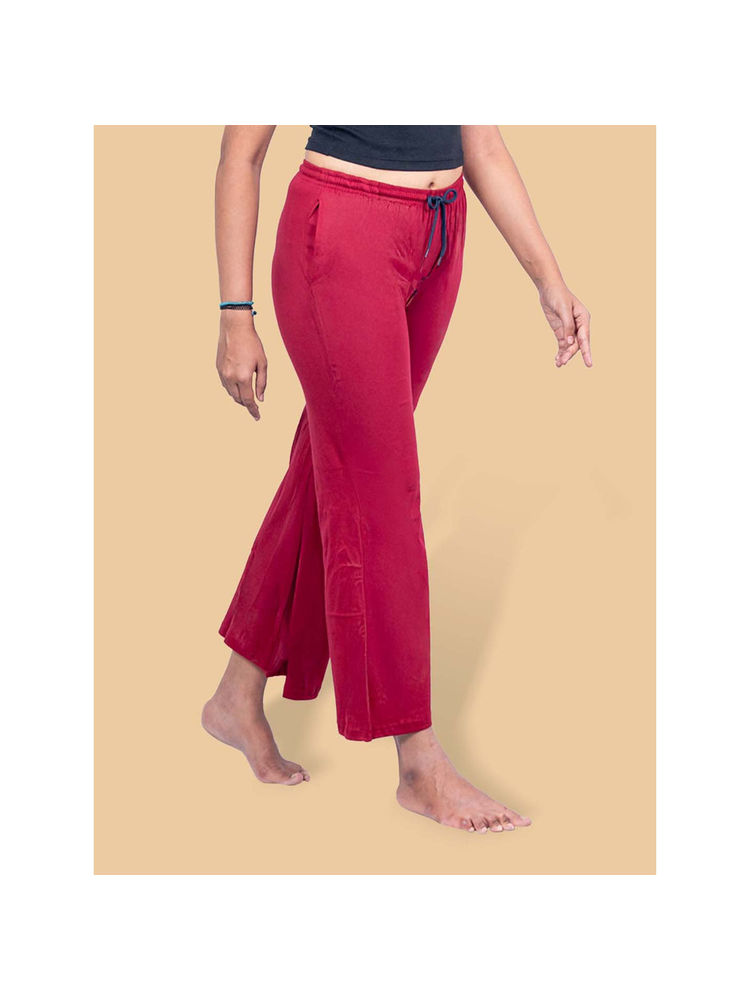Kryptic Red Perfect Solid The Groove Cotton Bootcut Pyjama-picture-11