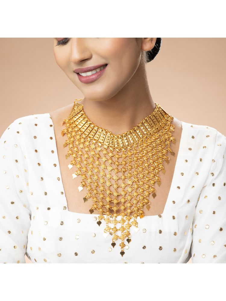Niscka 24K Gold Plated Long Necklace Haar-picture-19