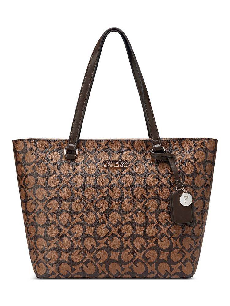 guess fashion Guess Brown Printed Pvc Hand Bag-picture-12