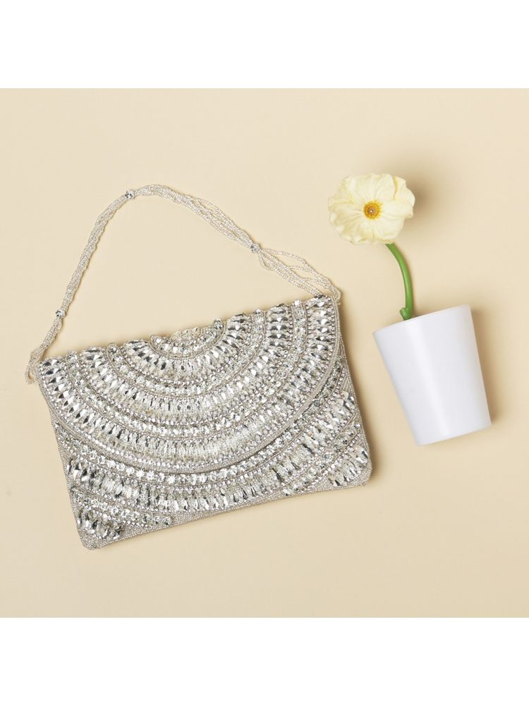 Peora Clutch Purses for Women Wedding Handmade Evening Party Bridal Clutch - C96S-image-36