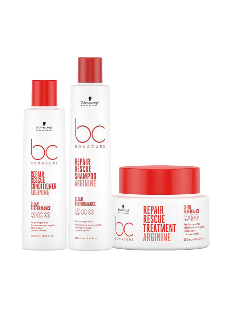 Schwarzkopf Professional Bonacure Peptide Repair Rescue Micellar Shampoo + Conditioner + Treatment - For Dry & Damaged Hair