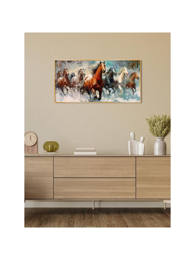 The Next Decor Running Horses Vastu Glass Finish Horizontal Wall Art-picture-14