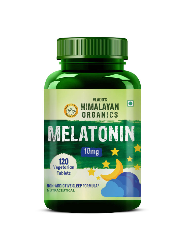 Vlado's Himalayan Organics Melatonin 10mg (Healthy Sleep Cycle) Help Stress and Anxiety Tablets-image-43